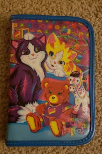 Lisa Frank Vintage Playtime Kittens Cats Organizer Planner Zip Up Rainbow Rare