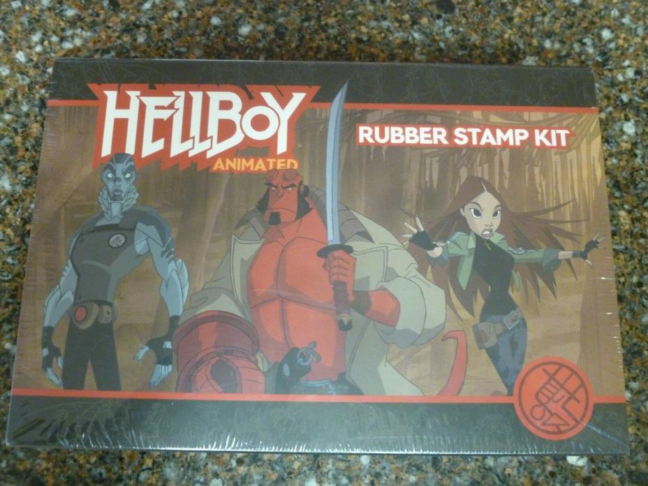 Hellboy Animated Stamp Kit 6 Designs 2 Ink Pads w Cards, Envelopes 761568141900