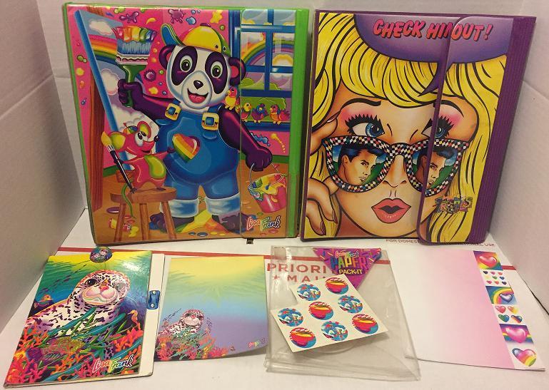 Lisa Frank Vintage Lot Binder Sticker Paper and more   Check Her Out  Panda Seal
