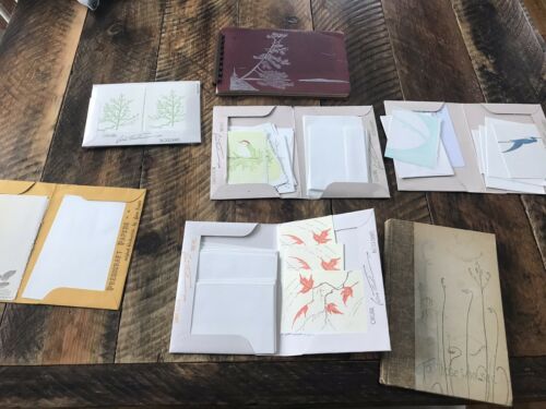 Lot of Book Vintage Gwen Frostic Note Cards Envelopes Block Prints Birds Flowers
