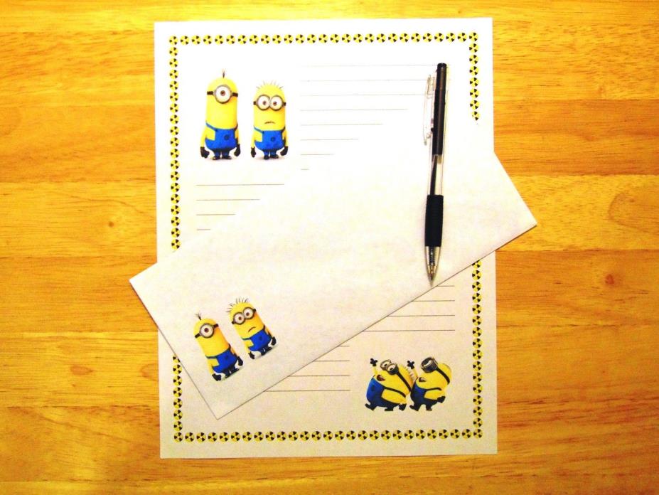 Minions Stationery Writing Set With Envelopes - Lined Stationary