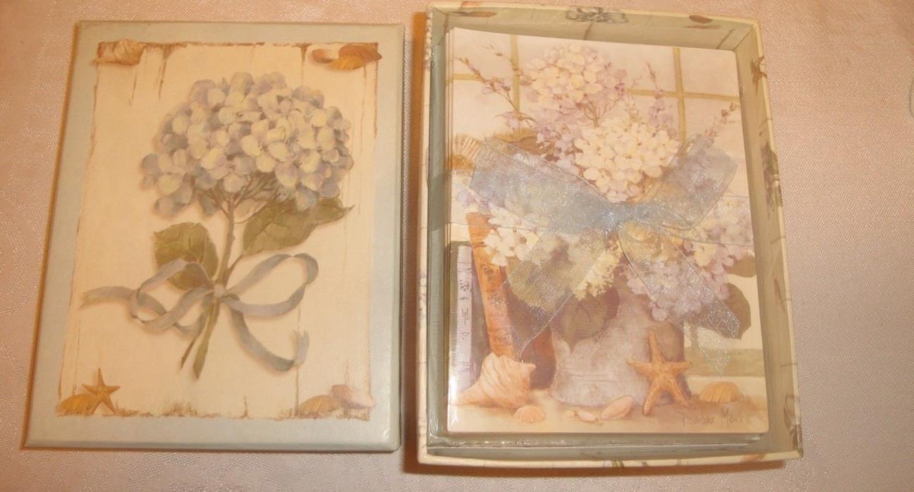 2005 Hydrangea Note Cards Boxed Set 16 Cards and Envelopes Artist Barbara Mock