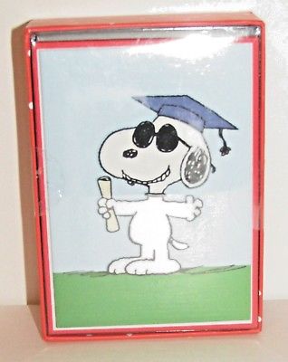 PEANUTS GANG SNOOPY GRADUATION GRAPHIQUE de FRANCE 16 BLANK NOTE CARDS SET