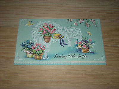 1900's BIRTHDAY CARD - FLOWERS and Butterflies