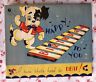 Vintage 1930s Birthday Greeting Card Cute Musical Puppy Dog Playing Xylophone