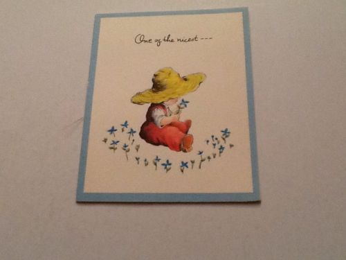 Vintage Greeting Card Birthday Farmer Boy Flowers