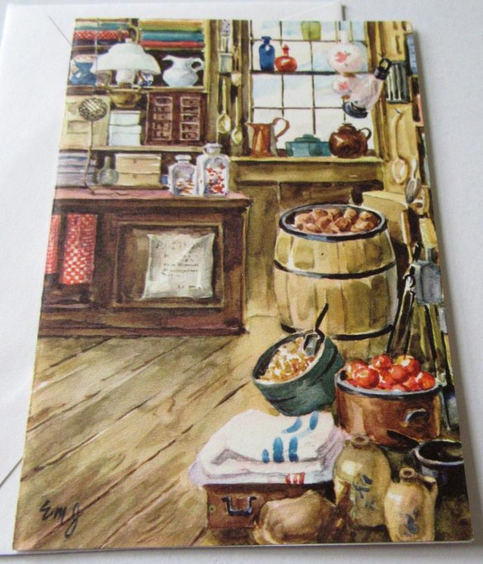 Unused Vtg Blank Note Card The Old General Store Mercantile by Cape Shore