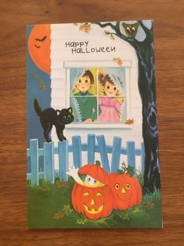 Popular Greetings Happy Halloween! Vintage Card Kids 8x5