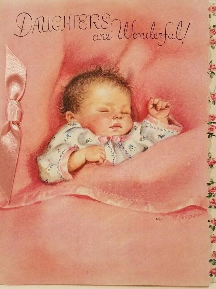 Vintage Marjorie Cooper baby girl card