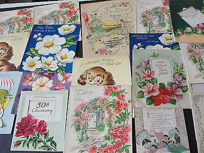Lovely Vintage Lot of (19)  HAPPY BIRTHDAY, HAPPY HOLIDAY Cards. Some RARE!!