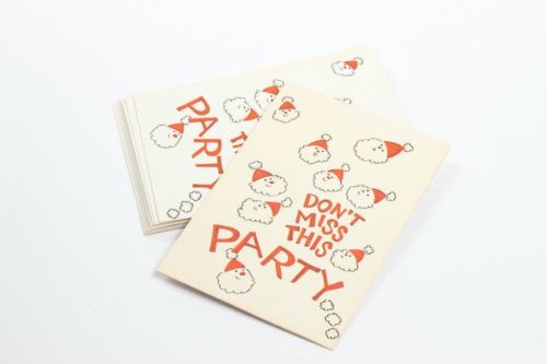 Vintage Dont Miss This Party Blank Cards 5 Holiday Xmas Greeting Card Stationery