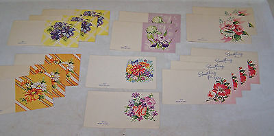 16 Vintage Small Note / Gift Cards Tags w Flowers
