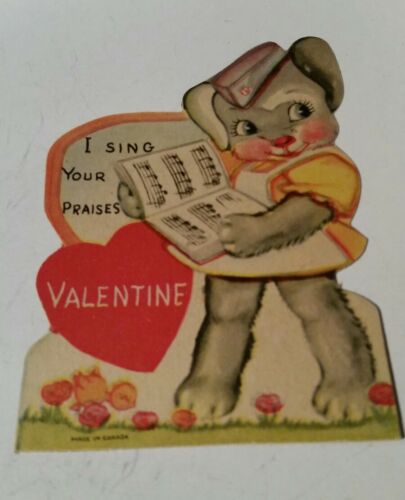 Vintage Valentine Card Used I Sing Your Praises Valentine