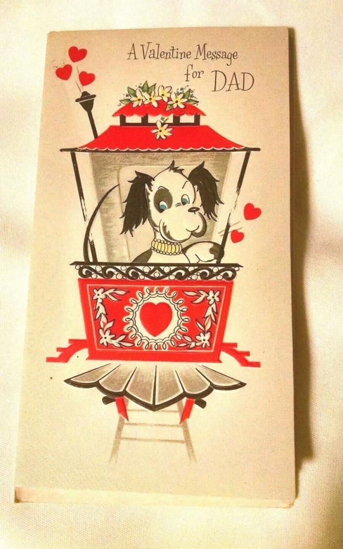 Vintage Valentine Card For Dad Cute Dog Gracious Greetings Styled by Dreyfuss