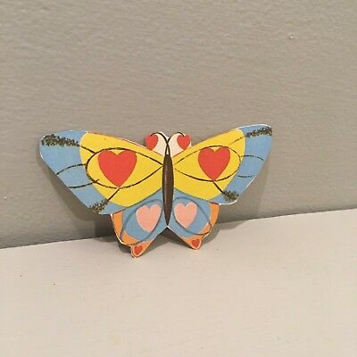 Vtg Valentine Card Art Deco Butterfly Away With Me UNUSED