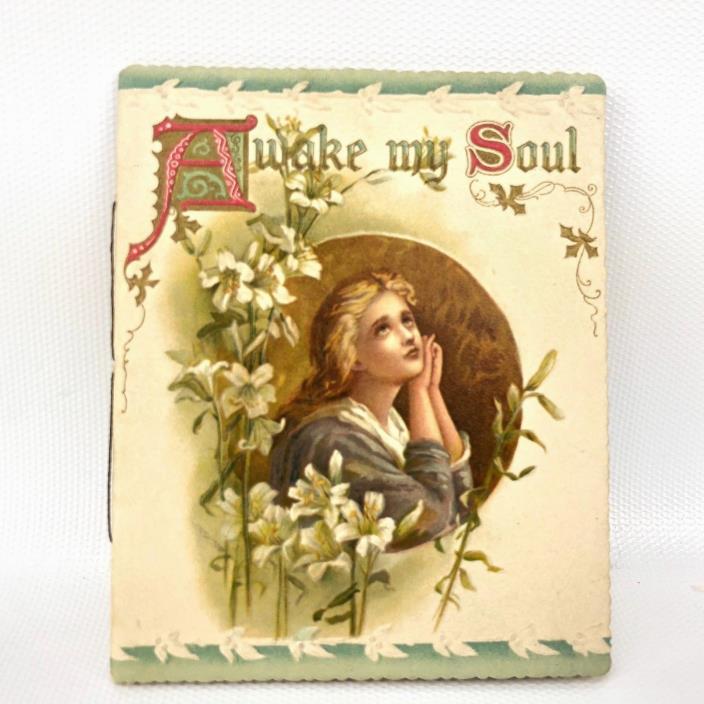 Vtg Antique 1905 AWAKE MY SOUL Card Ephemera Booklet Bavaria Religious Christian