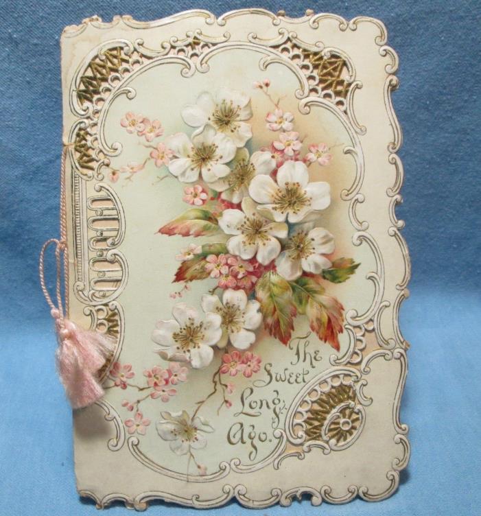 Victorian Die Cut THE SWEET LONG AGO Greeting Card Book - pierced paper cover