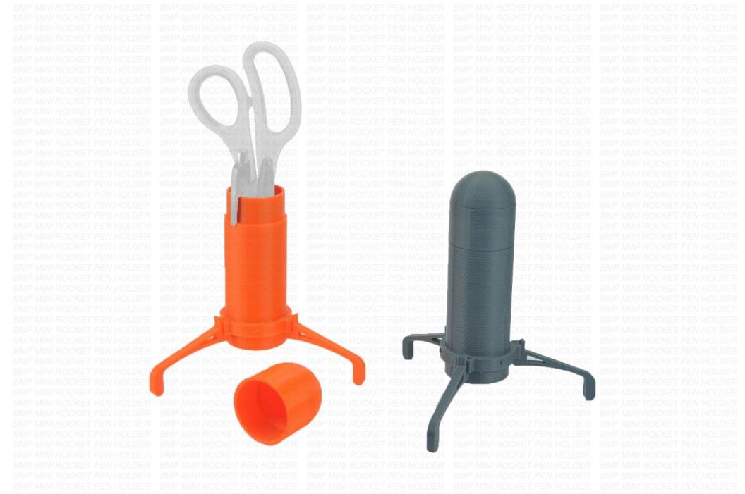 Mini Rocket Pen Holder: Orange