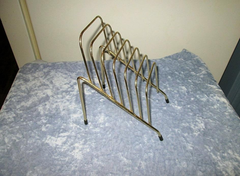 Vintage gold tone metal desktop letter holder