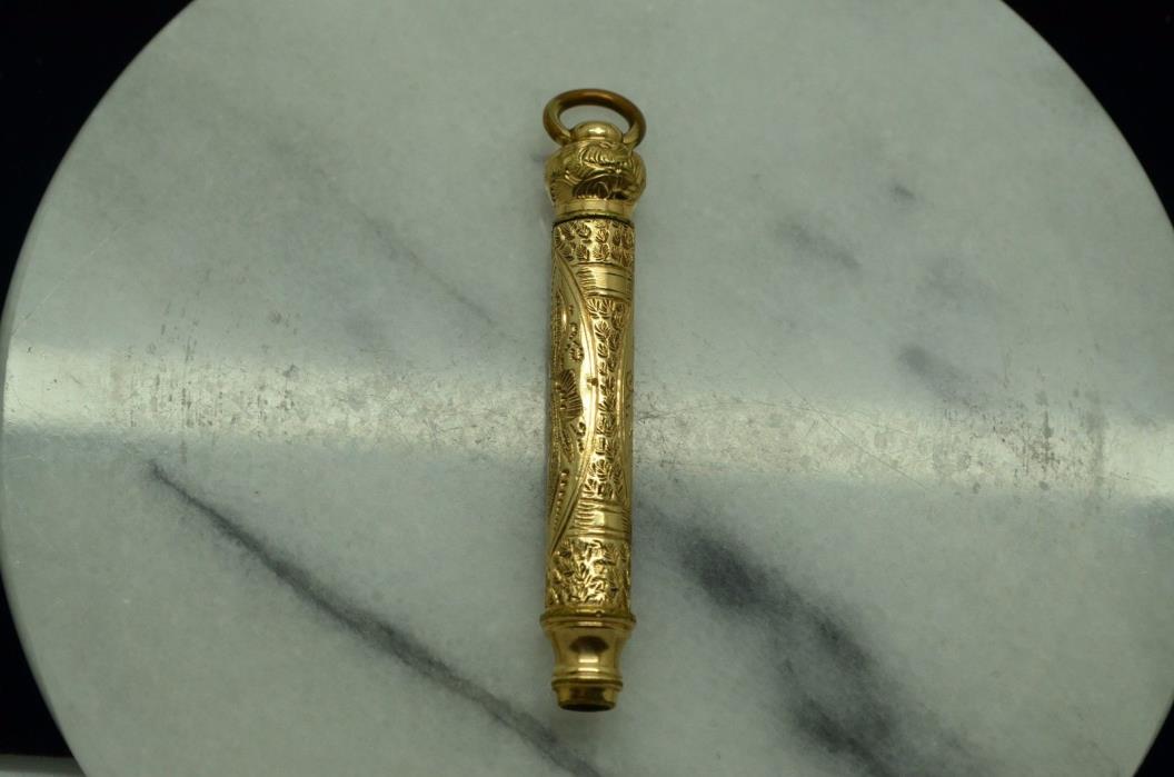 14K YELLOW GOLD RETRACTABLE LETTER OPENER -ETCHED 1.75 INCHES #X14-1356