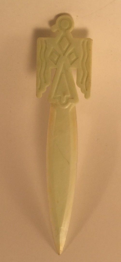 Bakelite Native American Thunderbird Pearlized Plastic Letter Opener