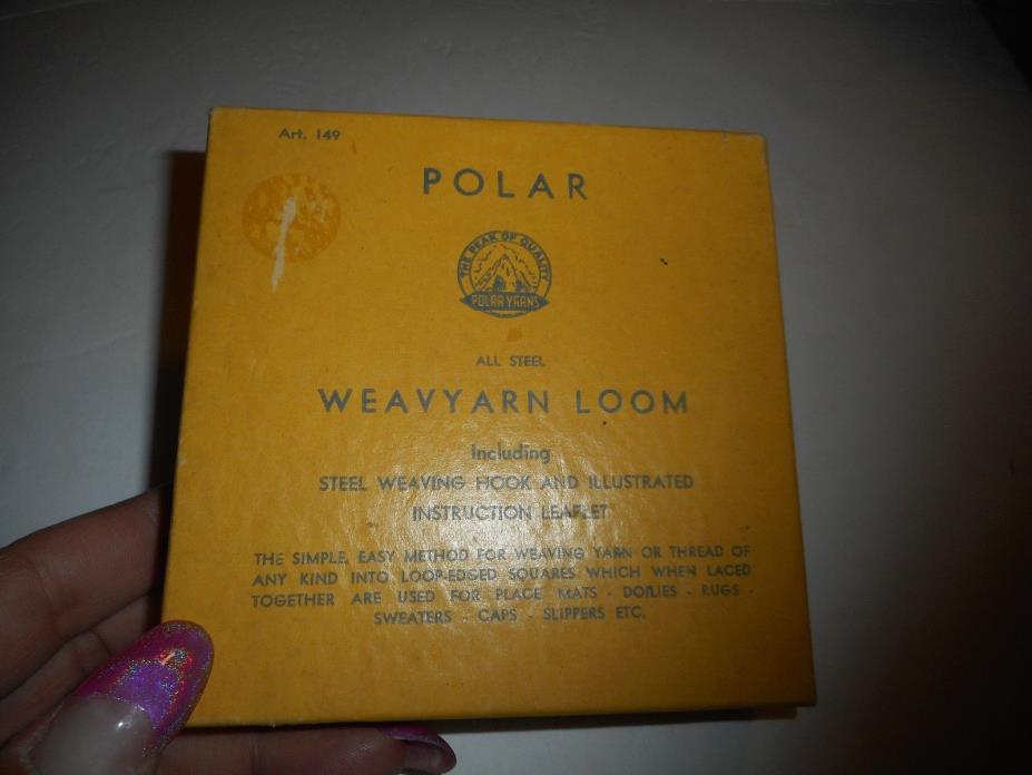 Vintage 1948 Small Metal Weavyarn Loom With Box