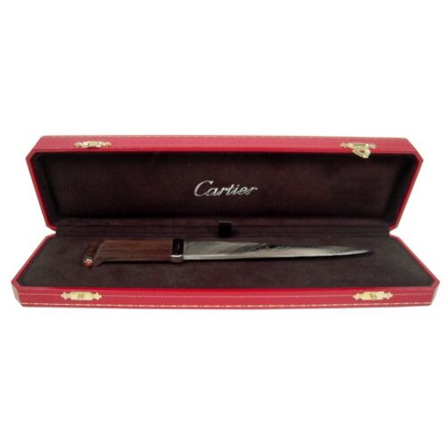 Cartier Grenaille Wood Damas Steel & Coral Limited Edition Letter Opener NIB