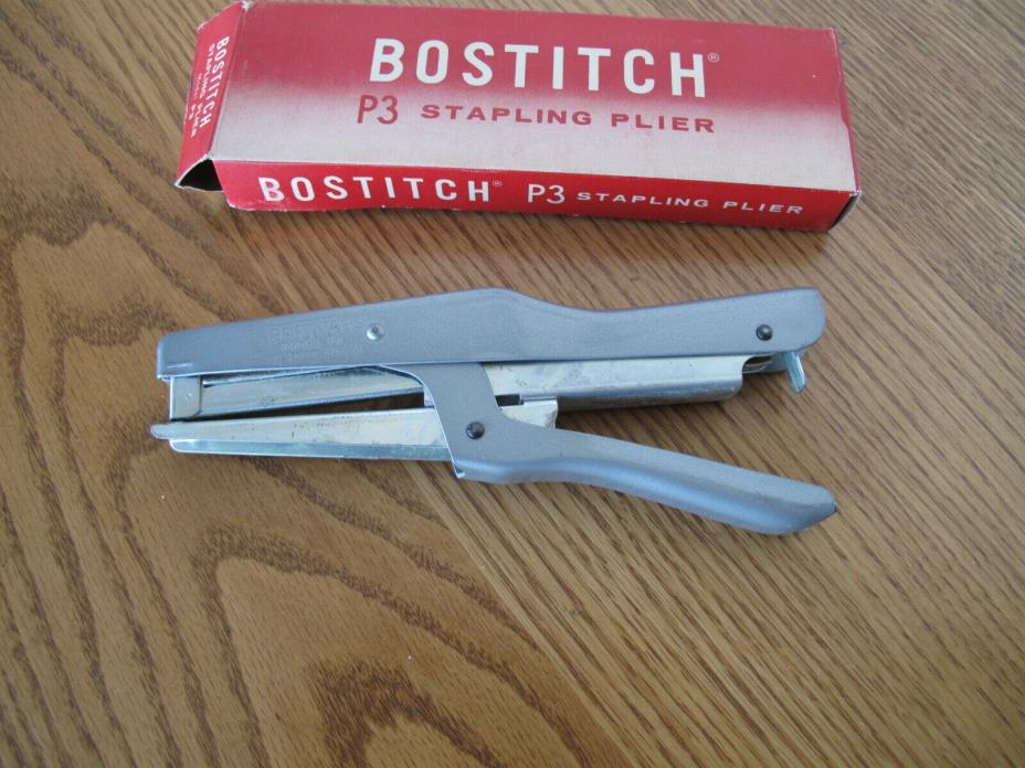 Vintage Bostitch Stapler Stapling Plier - P3 in Original Box