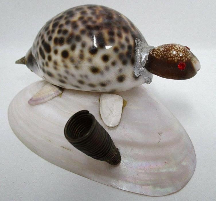 Turtle Seashell Pen Holder Vintage Desk Decor