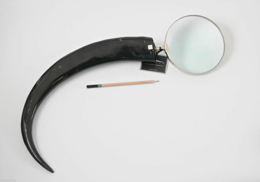 Magnifying Glass HORN TUSK ANTLER HANDLE BLACK 21