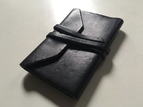 NEW Little Black Book Cavallini Vintage Classic Italian 100% Leather Mini Wrap