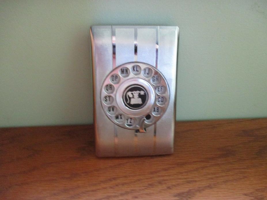 Vintage Silver flip Phone Book address Dial-a-Name by Eagle