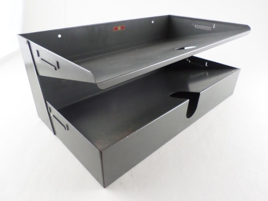 Legal Size Vtg Industrial Gray Metal Desk File Tray In-Out - The IC Line Canada