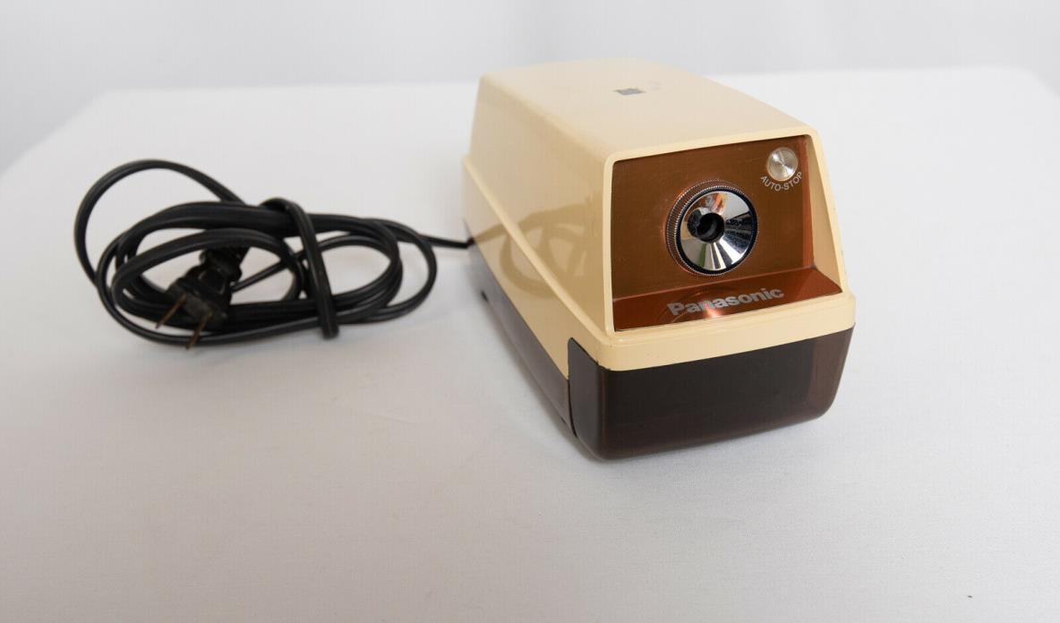 Vintage Panasonic KP-33S Electric Pencil Sharpener Auto Stop Works Sharp Pencils