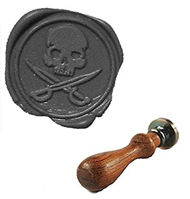 MDLG Vintage Skull Cross Sword Caribbean Pirate custom Picture Letter Logo Wax