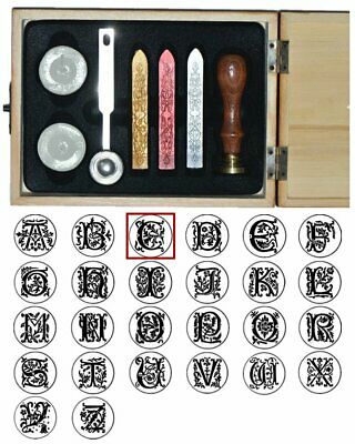 XICHENWood Gift Box Stamp Seal Sealing Wax Vintage Classical Old-fashioned Set C