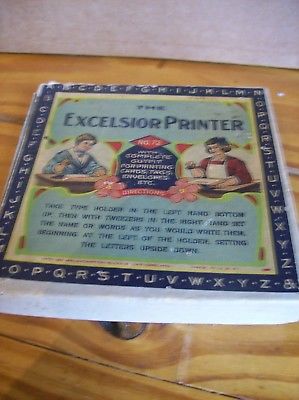 Excelsior Printer Vintage Rubber Stamp Set