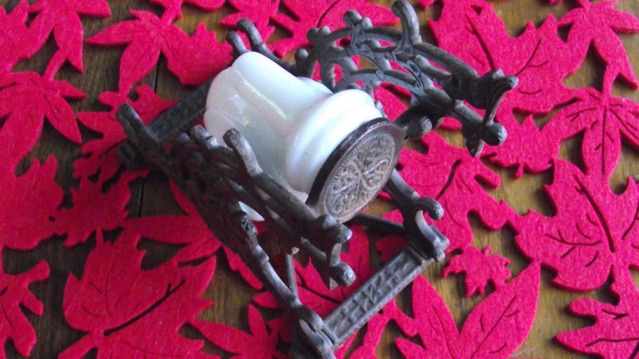 Antique Milk Glass “Snail” Inkwell/Pen Rest, Rare & Stunning