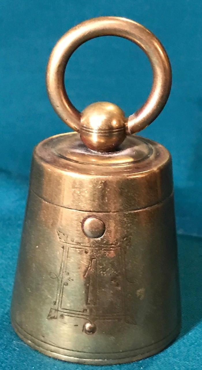 Imperial Russian 19th Century Brass Traveling Weight Inkwell c.1870 #1