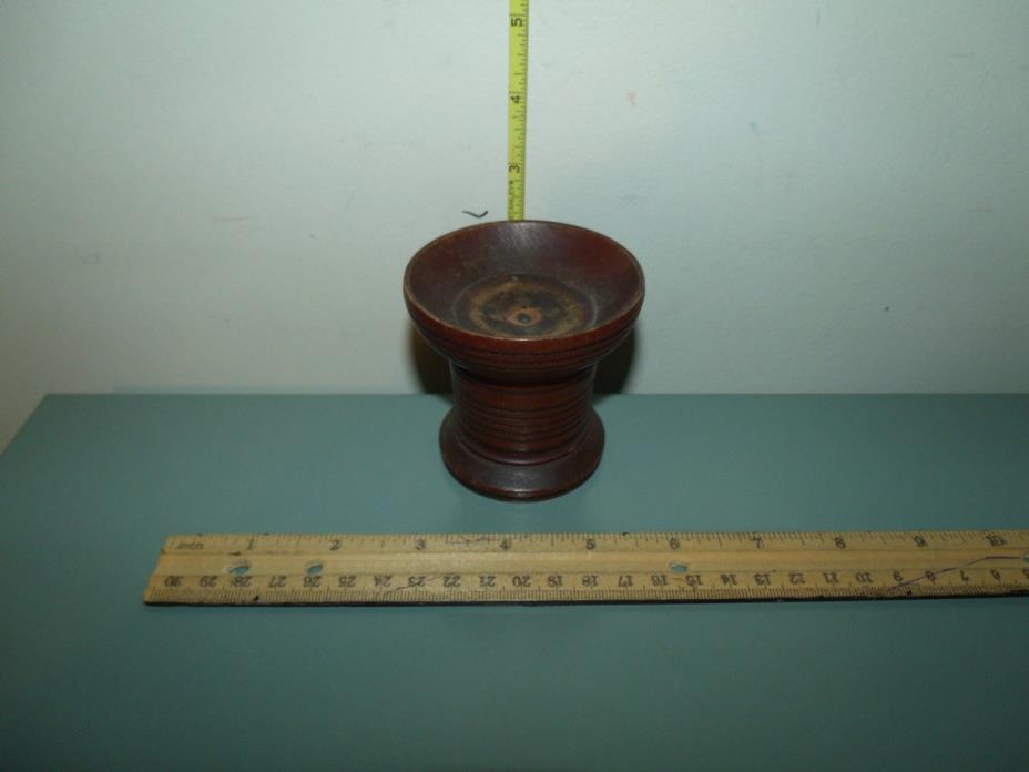Antique Treenware 1700/1800's Turned Wood Ink Sander Pounce Pot Calligraphy