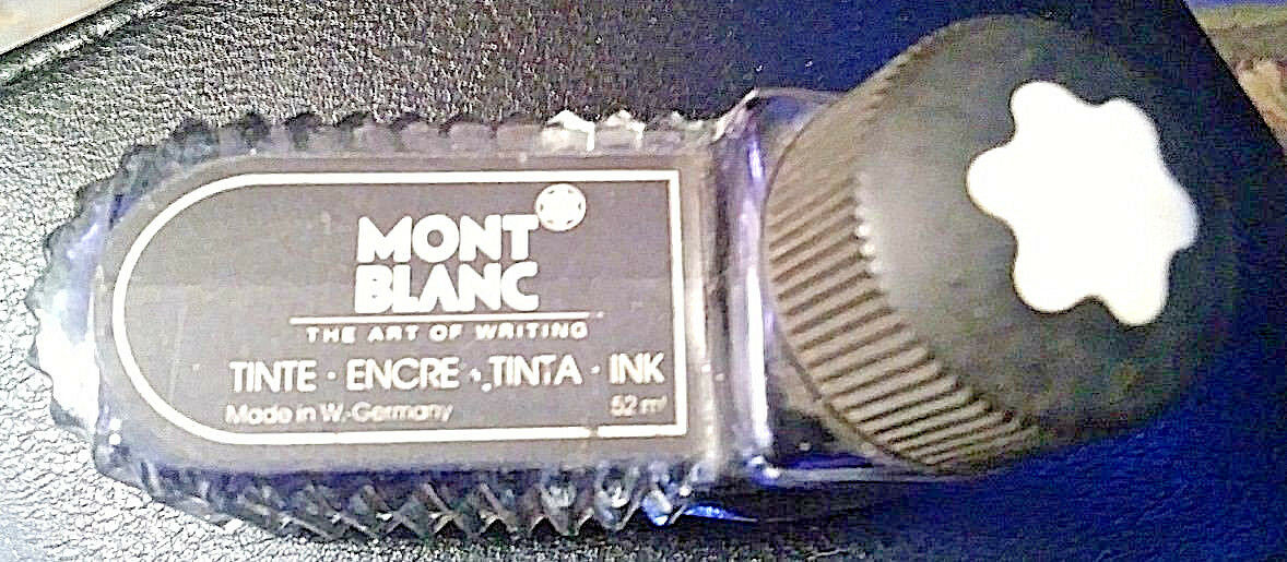 Rare Vintage MONTBLANC Ink 52 ml in Blue Tinte Fountain Pen Inkwell
