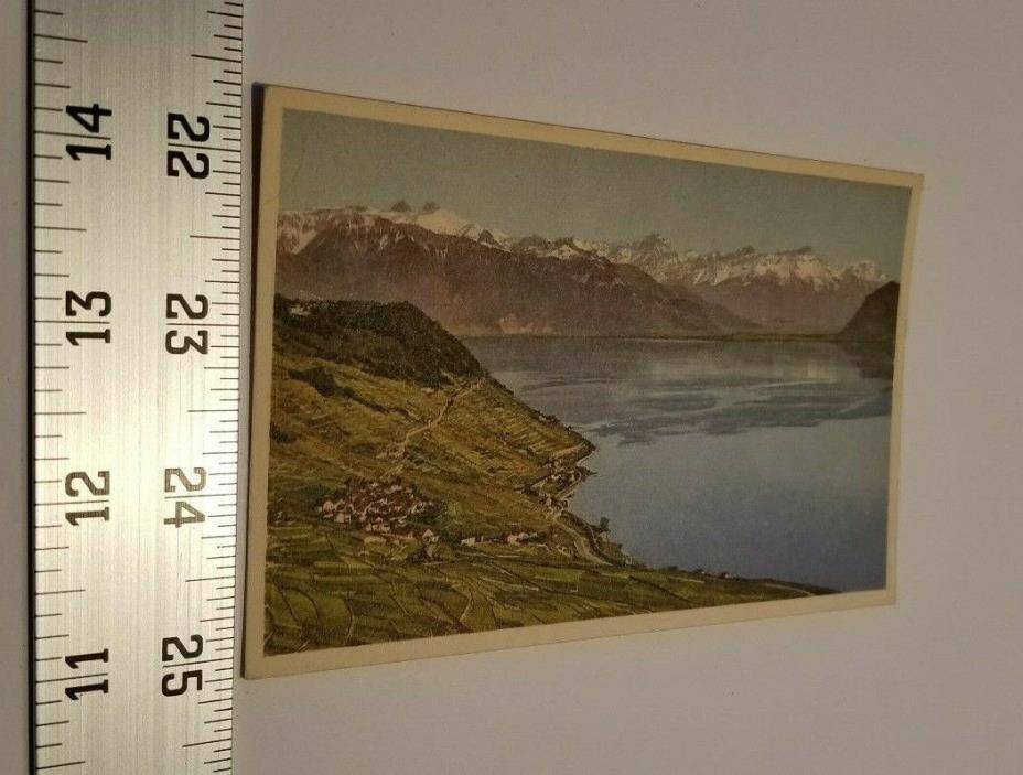 Home Treasure Le Lavaux Postcard Switzerland Postal Card Lake Geneva Mountains