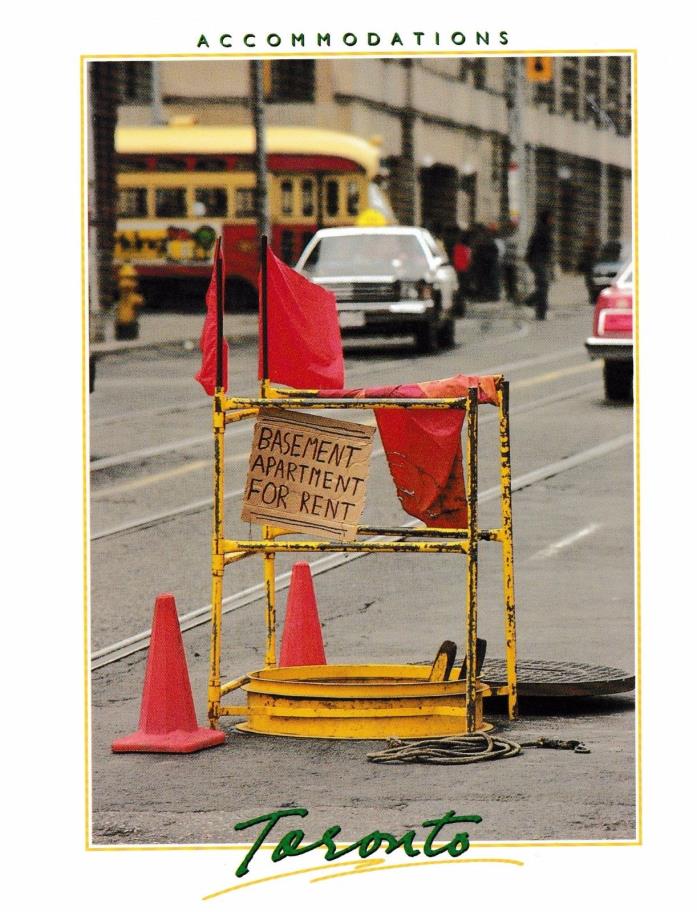 vintage post card TORONTO Humor Basement Apartment For Rent Ontario Canada  #110