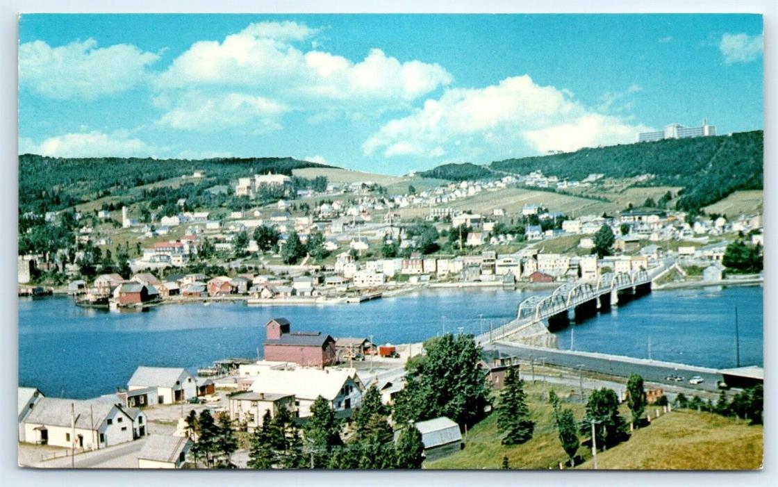 Postcard Canada Town Of Gaspe Photo View Vtg D8