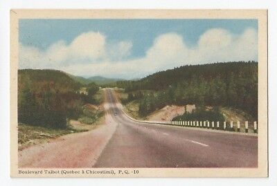 Boulevard Talbot de QUEBEC à  CHICOUTIMI QC Canada 1940s PECO Postcard
