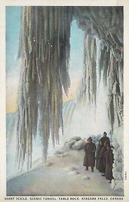 Table Rock Giant Icicle NIAGARA FALLS Ontario Canada 1915-30 F H Leslie Postcard