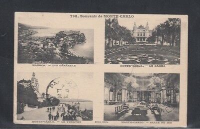 Postcard Souvenir of Monte Carlo Monaco Multi-view Used 1913