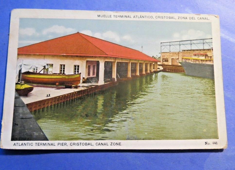 Cristobal Panama Canal Zone Atlantic terminal Vintage Old  Postcard PC3285
