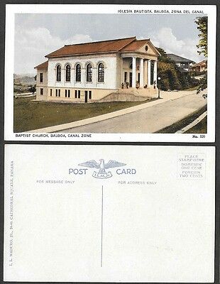 Old Panama Postcard - Balboa - Baptist Church