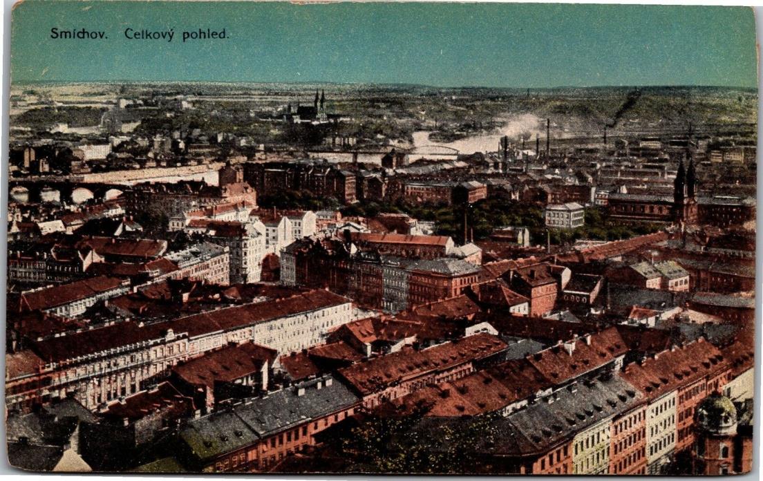 View of Smichov, Prague Czech Republic Vintage Postcard I08